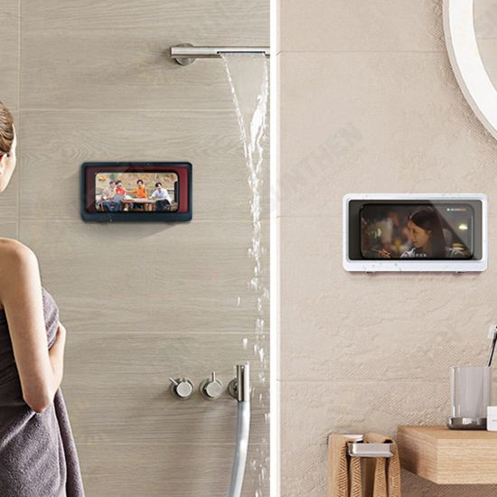 Bathroom Waterproof Touch Screen Mobile Cell Phone Holder Case Wall Mount Storage Box Under 6.8 inches Bathroom Waterproof Touch Screen Mobile Cell Phone Holder Case Wall Mount Storage Box Under 6.8 inches