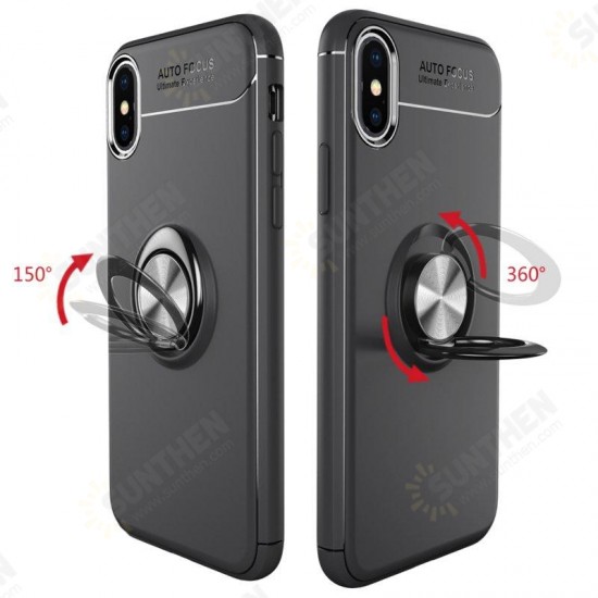 Protective Case For iPhone XS 360° Rotating Ring Grip Kicktand Back Cover