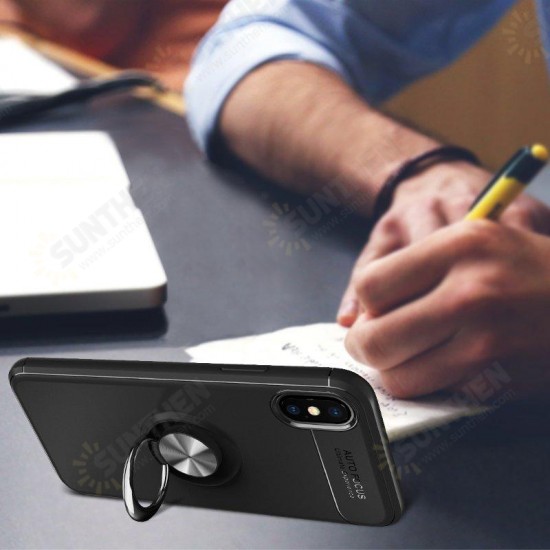 Protective Case For iPhone XS 360° Rotating Ring Grip Kicktand Back Cover