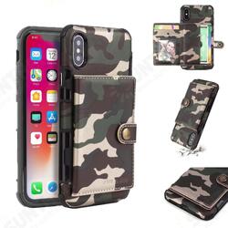 Camouflage Wallet Card Slots Protective Case For iPhone X PU Leather+TPU Cover Camouflage Wallet Card Slots Protective Case For iPhone X PU Leather+TPU Cover
