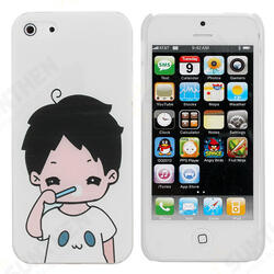 Cartoon Lovers Brush Teeth Pattern Relief Protective Case For iPhone 5 Cartoon Lovers Brush Teeth Pattern Relief Protective Case For iPhone 5