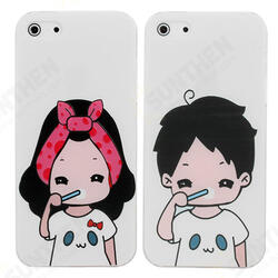 Cartoon Lovers Brush Teeth Pattern Relief Protective Case For iPhone 5 Cartoon Lovers Brush Teeth Pattern Relief Protective Case For iPhone 5