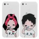 Cartoon Lovers Brush Teeth Pattern Relief Protective Case For iPhone 5 Cartoon Lovers Brush Teeth Pattern Relief Protective Case For iPhone 5
