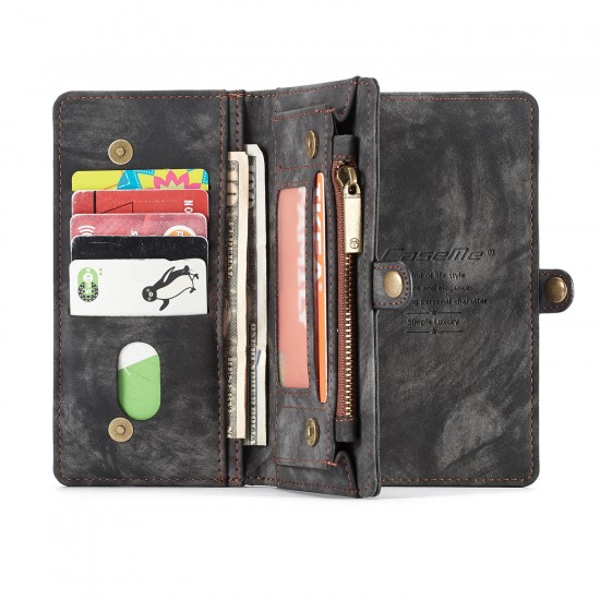 Magnetic Detachable Zipper Wallet Cash Pocket Card Slots Protective Case For iPhone XR