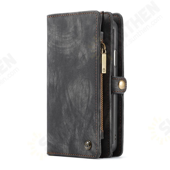 Magnetic Detachable Zipper Wallet Cash Pocket Card Slots Protective Case For iPhone XS Max