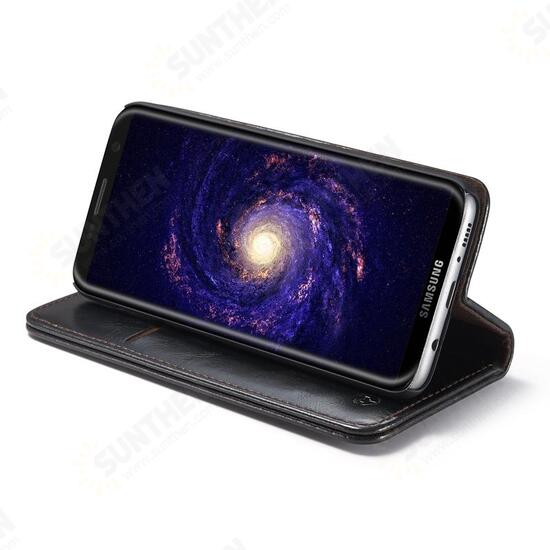 Magnetic Flip Wallet Kickstand Case For Samsung Galaxy S8/S8 Plus