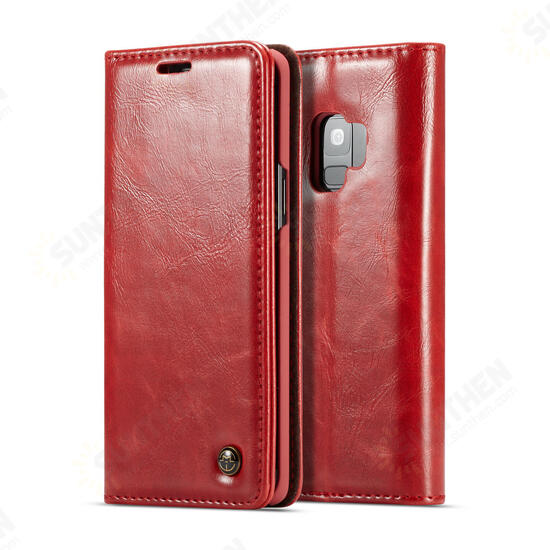 Wallet Kickstand Protective Case For Samsung Galaxy S9 Magnetic Flip Card Slots