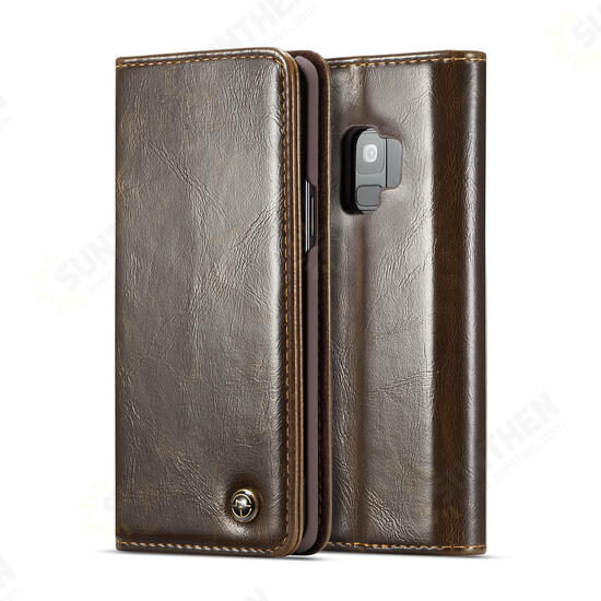 Wallet Kickstand Protective Case For Samsung Galaxy S9 Magnetic Flip Card Slots