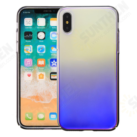 Color Gradient Shockproof Transparent Hard PC Case Cover for iPhone X