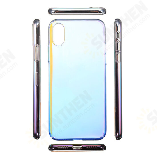 Color Gradient Shockproof Transparent Hard PC Case Cover for iPhone X