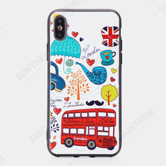 Colorful Bus Elephant Painting TPU Protective Case Back Cover for for iPhone 6 / 6S / 6 Plus / 6S Plus / 7 / 8 / 7 Plus / 8 Plus / X / XS / XR / XS Max