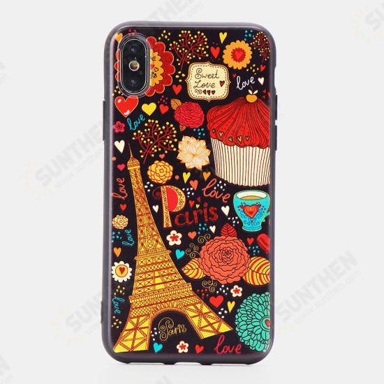 Colorful Bus Elephant Painting TPU Protective Case Back Cover for for iPhone 6 / 6S / 6 Plus / 6S Plus / 7 / 8 / 7 Plus / 8 Plus / X / XS / XR / XS Max