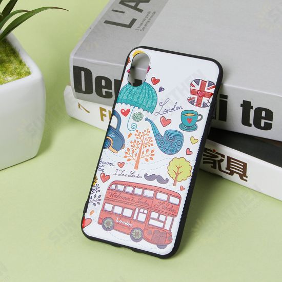 Colorful Bus Elephant Painting TPU Protective Case Back Cover for for iPhone 6 / 6S / 6 Plus / 6S Plus / 7 / 8 / 7 Plus / 8 Plus / X / XS / XR / XS Max