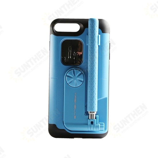 Creative All In One Portable bluetooth Selfie Stick with Remote Controller Protective Case for iPhone 7 / 8 / 7 Plus / 8 Plus