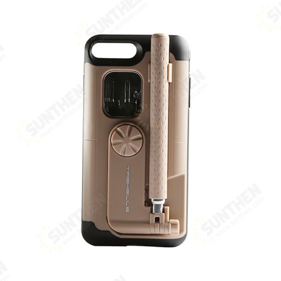 Creative All In One Portable bluetooth Selfie Stick with Remote Controller Protective Case for iPhone 7 / 8 / 7 Plus / 8 Plus
