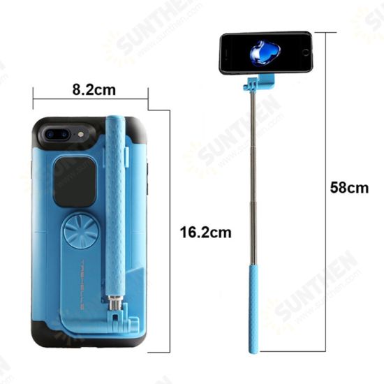 Creative All In One Portable bluetooth Selfie Stick with Remote Controller Protective Case for iPhone 7 / 8 / 7 Plus / 8 Plus