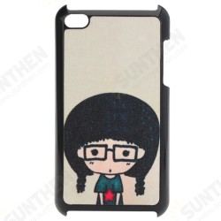 Cute Cartoon Little Glasses Gril Plastic Case For iPod Touch 4