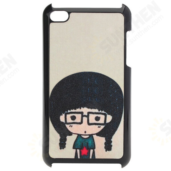 Cute Cartoon Little Glasses Gril Plastic Case For iPod Touch 4 Cute Cartoon Little Glasses Gril Plastic Case For iPod Touch 4