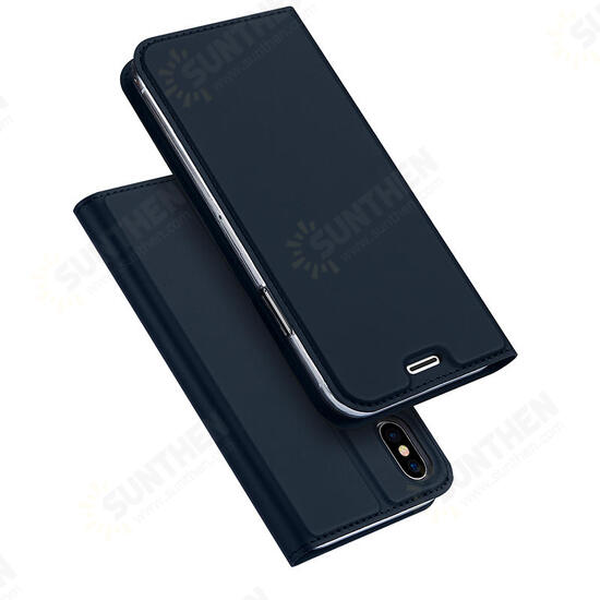 Magnetic Flip Card Slot Bracket PU Leather Case For iPhone X