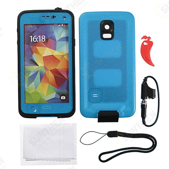 For Samsung Galaxy S5 i9600 Waterproof Case Transparent Touch Screen Shockproof Full Cover Protective Case