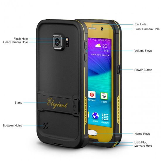 For Samsung S6 Waterproof Case Transparent Touch Screen Shockproof Full Cover Protective Case
