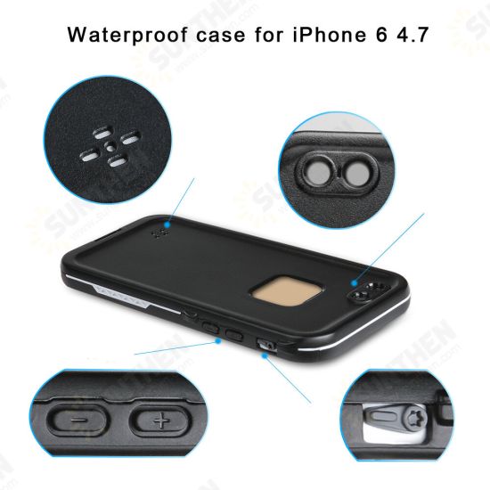 For iPhone 6 4.7 inch Waterproof Case Transparent Touch Screen Shockproof Full Cover Protective Case