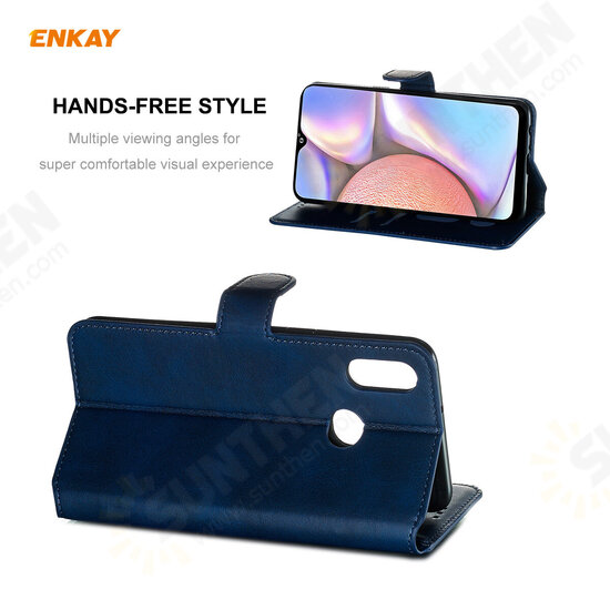 ENK-PUC026 for Samsung Galaxy A10S / M01S Case Magnetic Flip with Multi-Card Slot Stand PU Leather + TPU Shockproof Full Body Protective Case ENK-PUC026 for Samsung Galaxy A10S / M01S Case Magnetic Flip with Multi-Card Slot Stand PU Leather + TPU Shockproof Full Body Protective Case