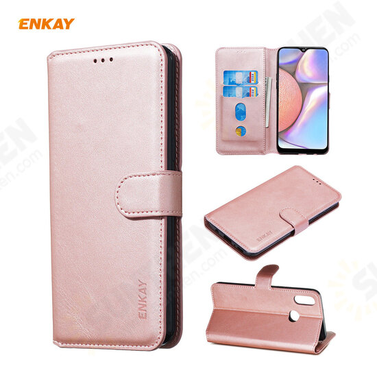 ENK-PUC026 for Samsung Galaxy A10S / M01S Case Magnetic Flip with Multi-Card Slot Stand PU Leather + TPU Shockproof Full Body Protective Case