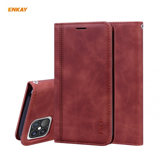 For iPhone 12 Pro Max Case Business Magnetic Flip with Card Slot Stand PU Leather + TPU Full Cover Protectrive Case