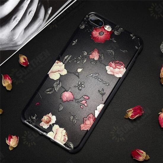 3D Relief Printing Flower Soft TPU Case for iPhone 7/8 7Plus/8Plus