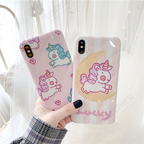 Fashion Cartoon Unicorn Pattern Shockproof Protective Case Back Cover for iPhone 7 / 8