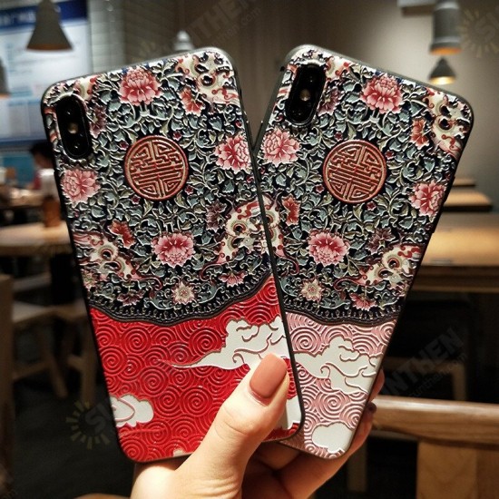 Fashion Chinoiserie Auspicious Clouds Pattern 3D Embossed Anti-slip Anti-fingerprint Shockproof TPU Protective Case Fashion Chinoiserie Auspicious Clouds Pattern 3D Embossed Anti-slip Anti-fingerprint Shockproof TPU Protective Case