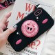 Fashion Cute Cartoon Pig Pattern with Ring Holder Stand Soft Silicone Protective Case for iPhone 6 / 6S / 6 Plus / 6S Plus / 7 / 8 / 7 Plus / 8 Plus
