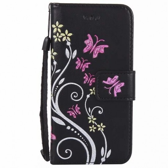 Fashion Ethnic Style Butterfly Pattern with Multi Card Slot Shockproof PU Leather Flip Protective Case