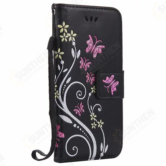 Fashion Ethnic Style Butterfly Pattern with Multi Card Slot Shockproof PU Leather Flip Protective Case