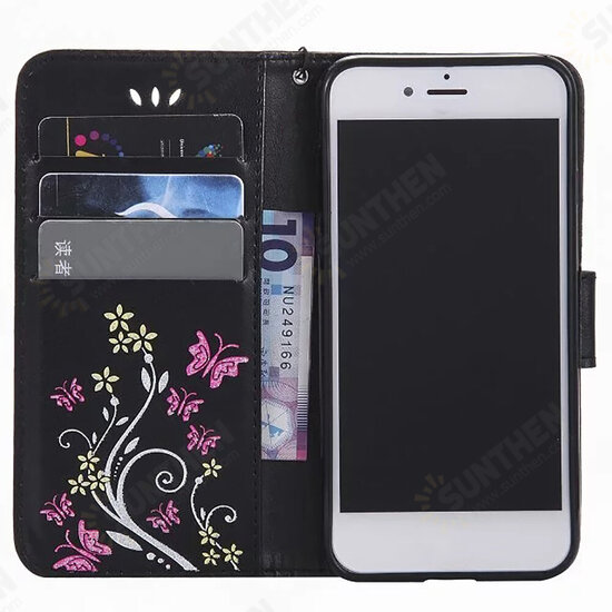 Fashion Ethnic Style Butterfly Pattern with Multi Card Slot Shockproof PU Leather Flip Protective Case