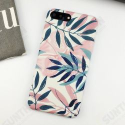 Fashion Ins Plant Pattern Matte Hard PC Shockproof Protective Case for iPhone X / 7 / 8 / 7 Plus / 8 Plus