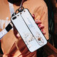 Fashion Magnolia Flower Pattern with Wrist Strap Bracket Shockproof Silicone Protective Case