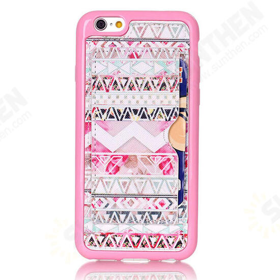 Fashion Pattern Pink Tribe Creative Back Holder Protector Case For iPhone 6/6s Plus