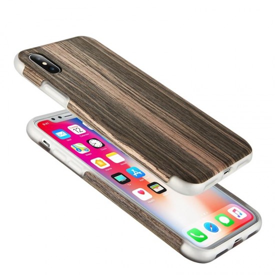 Natural Wood Grain Texture Soft TPU Case For iPhone X