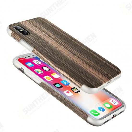 Natural Wood Grain Texture Soft TPU Case For iPhone X