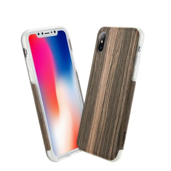 Natural Wood Grain Texture Soft TPU Case For iPhone X