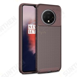 For OnePlus 7T Luxury Carbon Fiber Shockproof Anti-fingerprint Silicone Protective Case