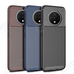 For OnePlus 7T Luxury Carbon Fiber Shockproof Anti-fingerprint Silicone Protective Case