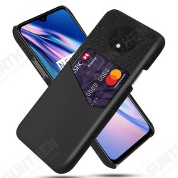 For OnePlus 7T Case Luxury PU Leather Cloth with Card Slot Shockproof Anti-scratch Back Cover Protective Case