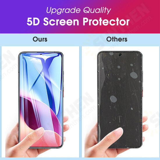 Global Version Accessories Set 5D Curved Edge Full Coverage Anti-Explosion Tempered Glass Screen Protector + with Lens Cover Shockproof Anti-Scratch Protective Case