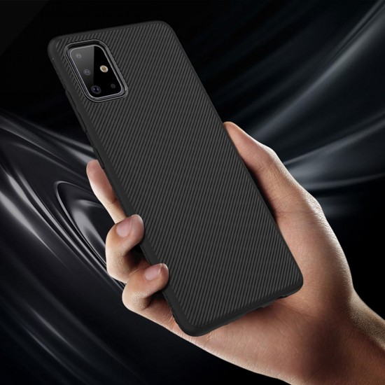 For Samsung Galaxy S20 Carbon Fiber Texture Slim Soft TPU Anti-fall Anti-fingerprint Protective Case