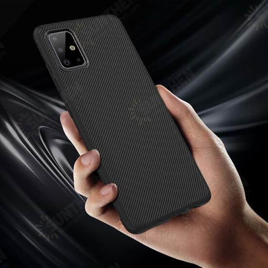 For Samsung Galaxy S20 Carbon Fiber Texture Slim Soft TPU Anti-fall Anti-fingerprint Protective Case