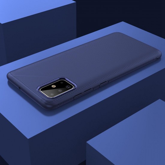 For Samsung Galaxy S20 Carbon Fiber Texture Slim Soft TPU Anti-fall Anti-fingerprint Protective Case