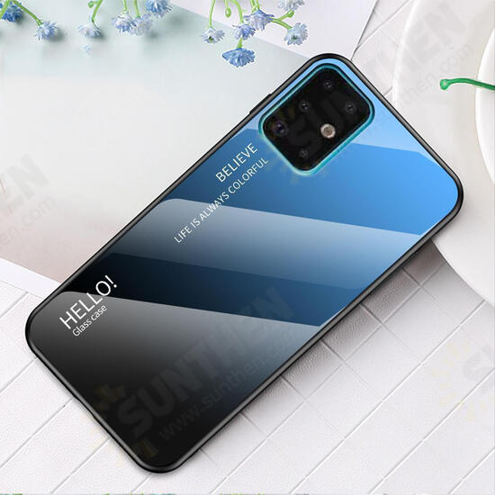 For Samsung Galaxy S20 Ultra Gradient Color Tempered Glass Shockproof Scratch Resistant Protective Case For Samsung Galaxy S20 Ultra Gradient Color Tempered Glass Shockproof Scratch Resistant Protective Case